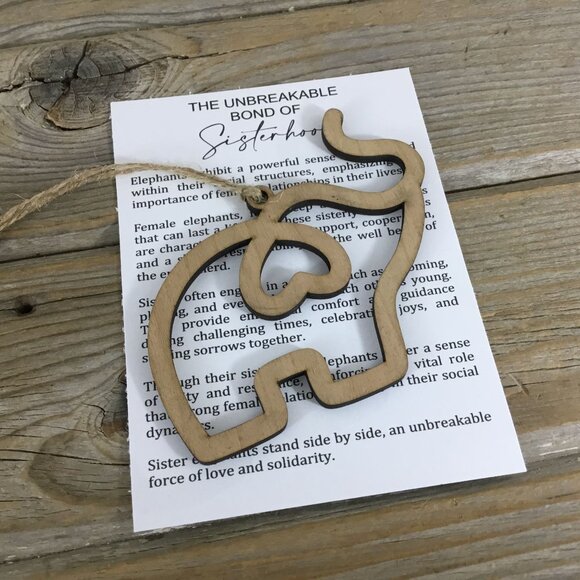 Sister Unbreakable Bond Elephant Story Card Ornament - Picture 2 of 5